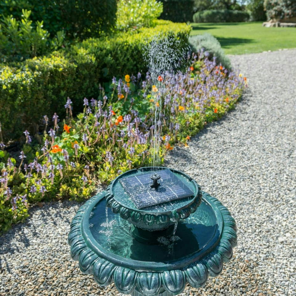 image 1 of Primrose Victoriana Solar Bird Bath Water Feature with Lights