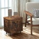 image 3 of Industrial Bedside Table Nightstand With Storage Rustic