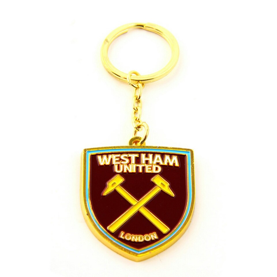 image 1 of West Ham FC Official Metal Football Crest Keyring - Claret - One Size