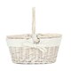 image 3 of White Wash Lidded Basket with Lining White | White | One Size