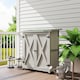 image 9 of Outsunny Wooden Garden Storage Shed, Tool Cabinet Organiser with Shelves and Double Door, 110 x 55 x117cm, Light Grey