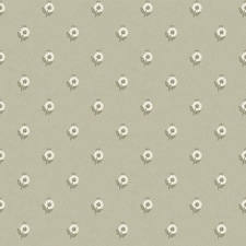 Sample of Ditsy Posy Wallpaper in Cream on Organic Green | Green | Cream on Organic Green