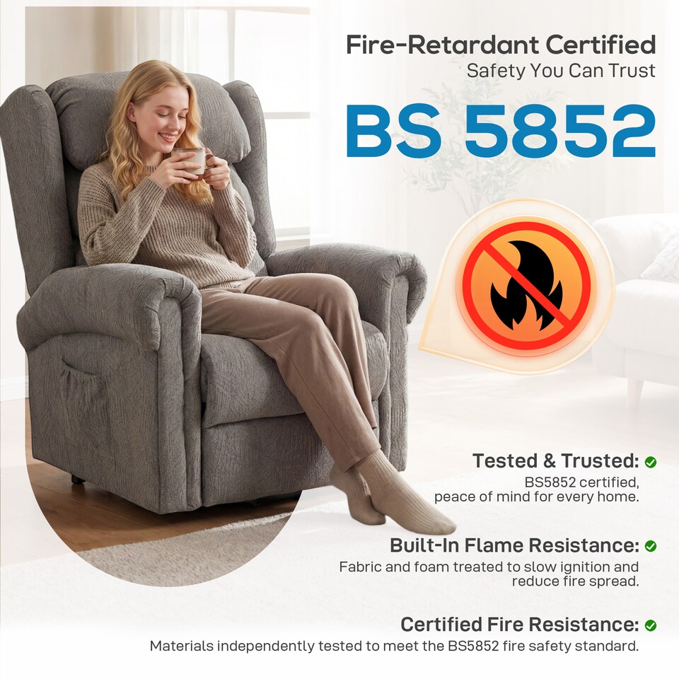image 1 of HOMCOM Power Lift Recliner Chair for Elderly with Remote Control, Dark Grey