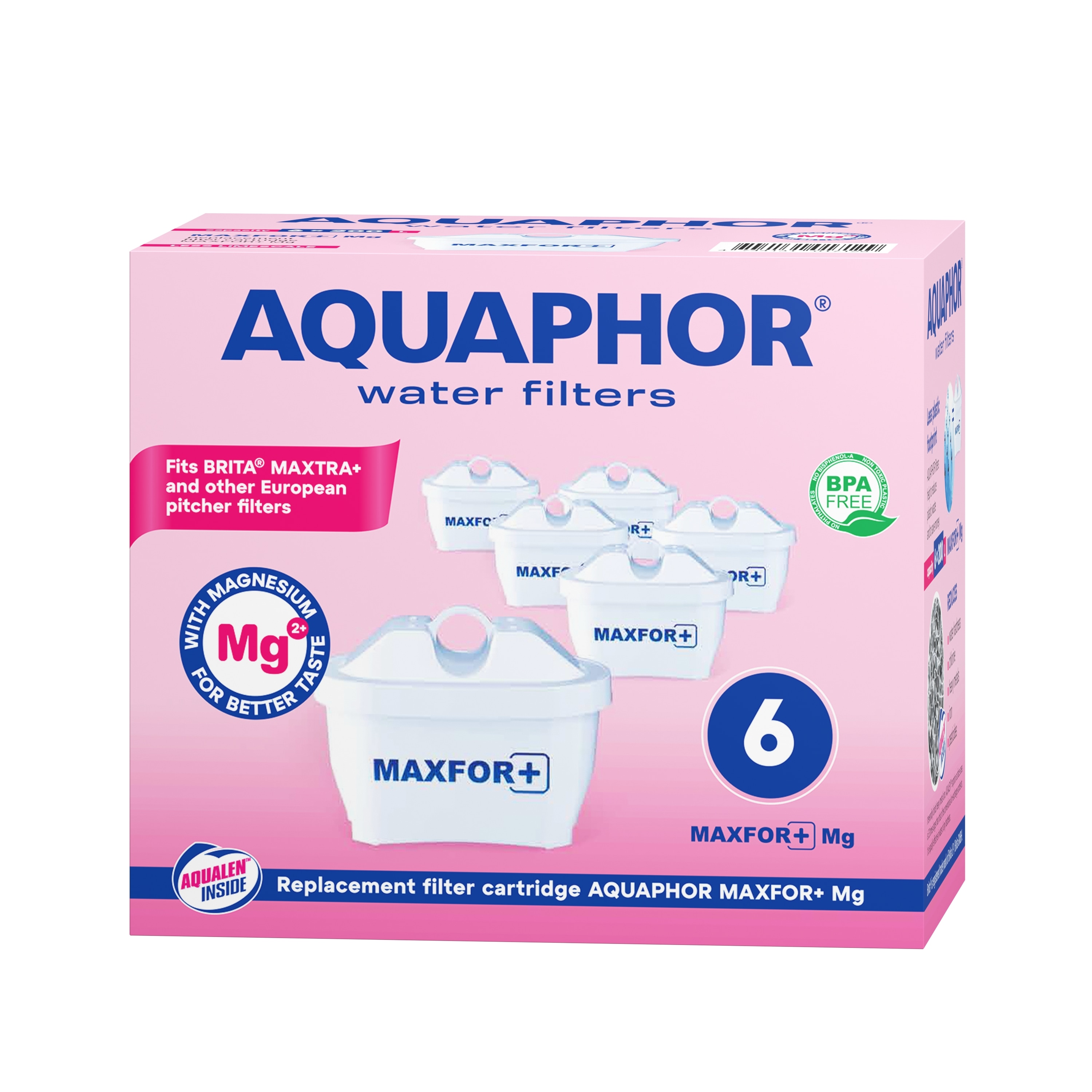 AQUAPHOR MAXFOR+ with Magnesium Release 200 litre Filters : 6 pack