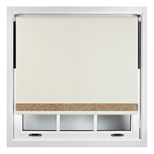 FURNISHED Thermal Blackout Roller Blinds with Glitter Edge - (W)45cm x (L)210cm | Cream | Cream | (W) 45cm x (L) 210cm