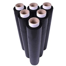 6 x Strong Black 400mm Water & Moisture Proof Pallet Shrink Wrap Easy To Use Cling Film Rolls
