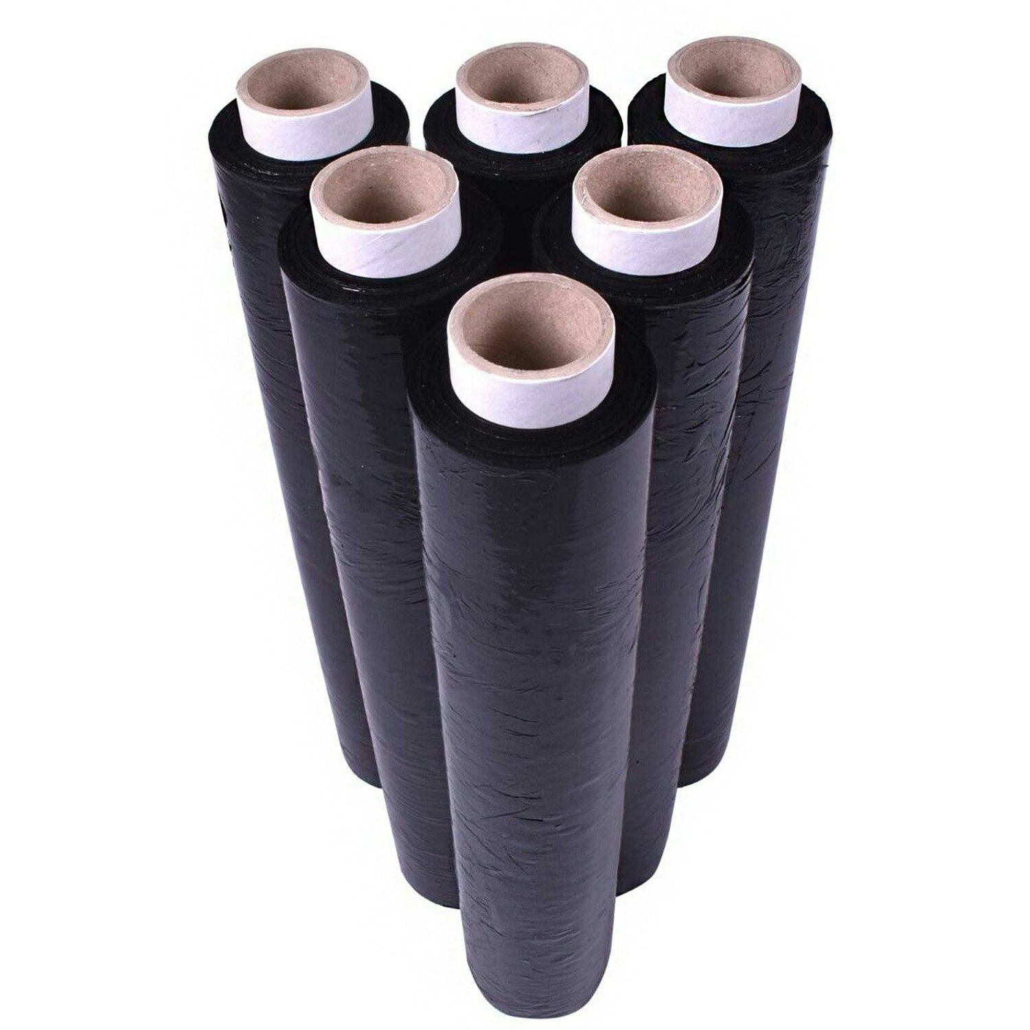 6 Rollen Stretchfolie Zwart 23my 500mm 2,5kg - Palletfolie Handfolie Wikkelfolie Voor Professionele Verpakking