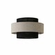 image 1 of ValueLights Weaver Pair Ceiling Pendant Light Shades Black and Grey Herringbone and Bulbs