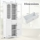image 2 of COSTWAY 160cm Bathroom Storage Cabinet Freestanding White White