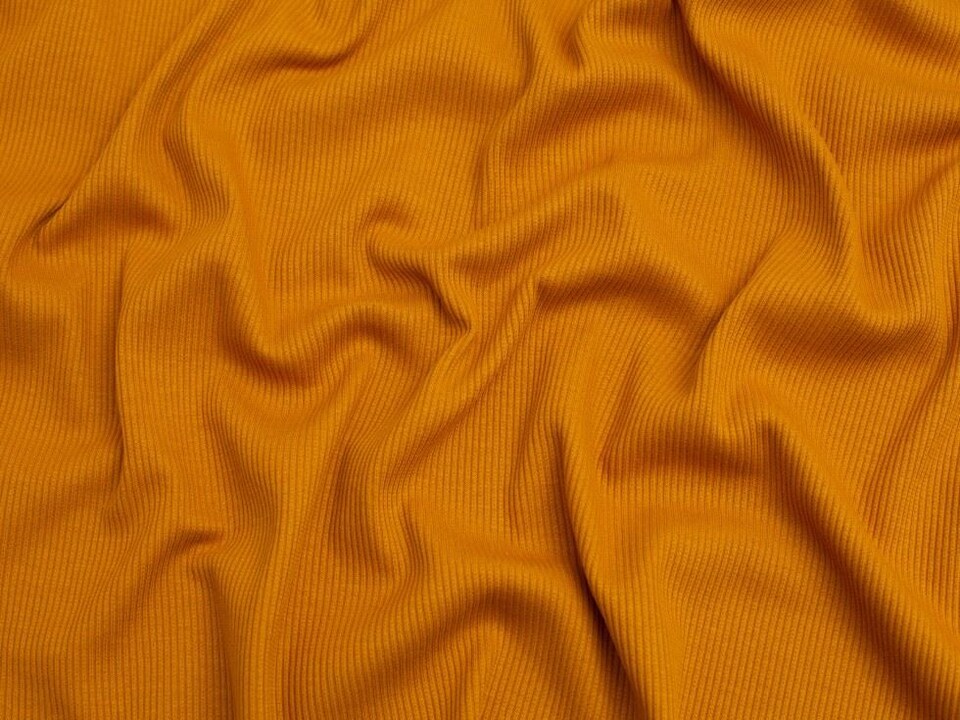 Minerva Core Range Yellow Cotton Rib Stretch Knit Fabric for Dressmaking, 140cm / 55" Wide - per metre