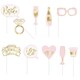 image 1 of Pack of 10 Pink and Gold Foil Bachelorette Party Photo Booth Props