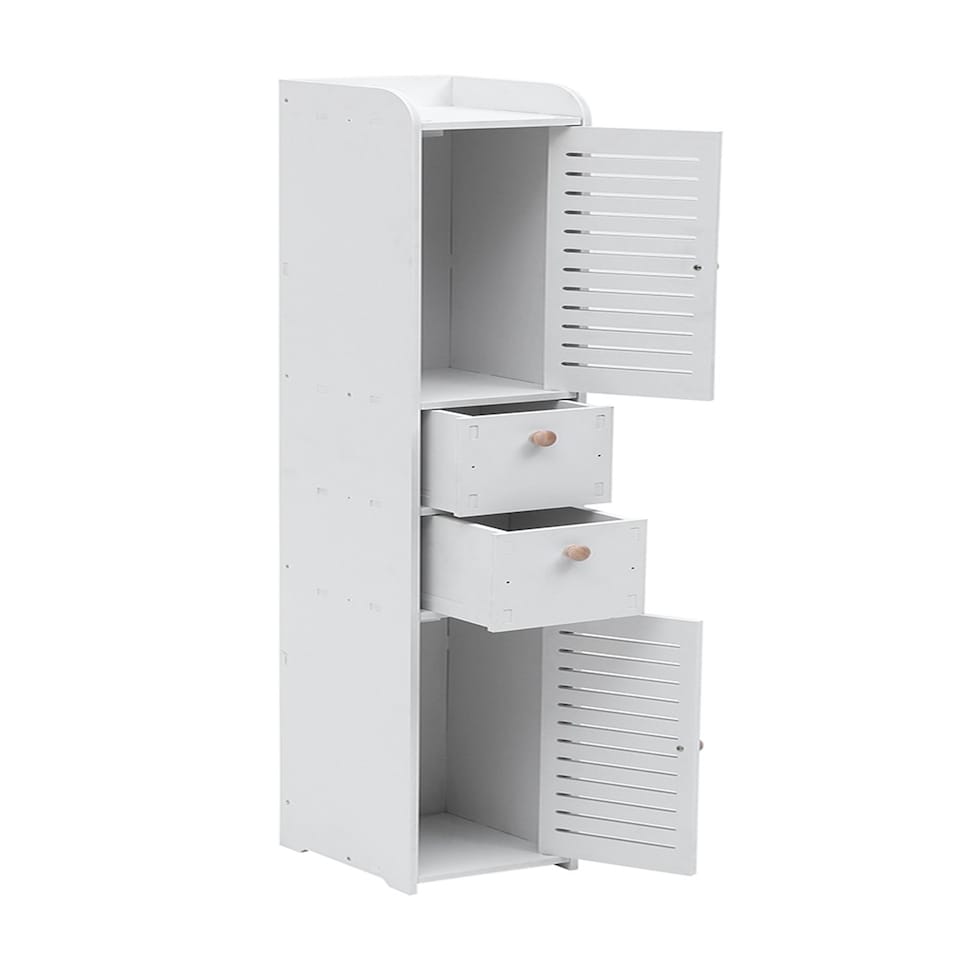 image 1 of Living and Home Wooden Tall Bathroom Storage Cabinet - 25x20x118cm