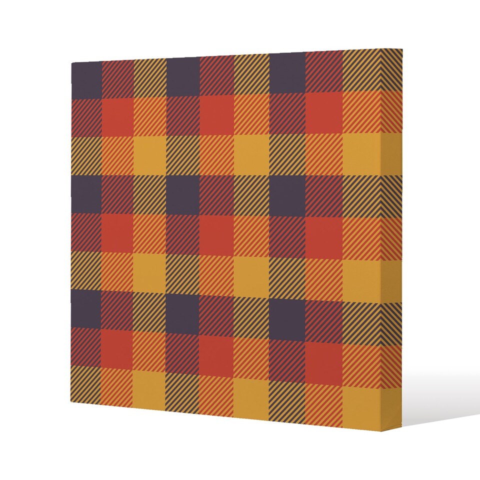Orange Check Pattern (Canvas Print) / 61 x 61 x 4cm | Multi