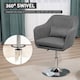 image 5 of HOMCOM Swivel Linen Fabric Accent Chair for Living Room Contemporary Vanity Armchair with Adjustable Height Thick Cushion Lumbar Support Armrest for Bedroom Office Dark Grey
