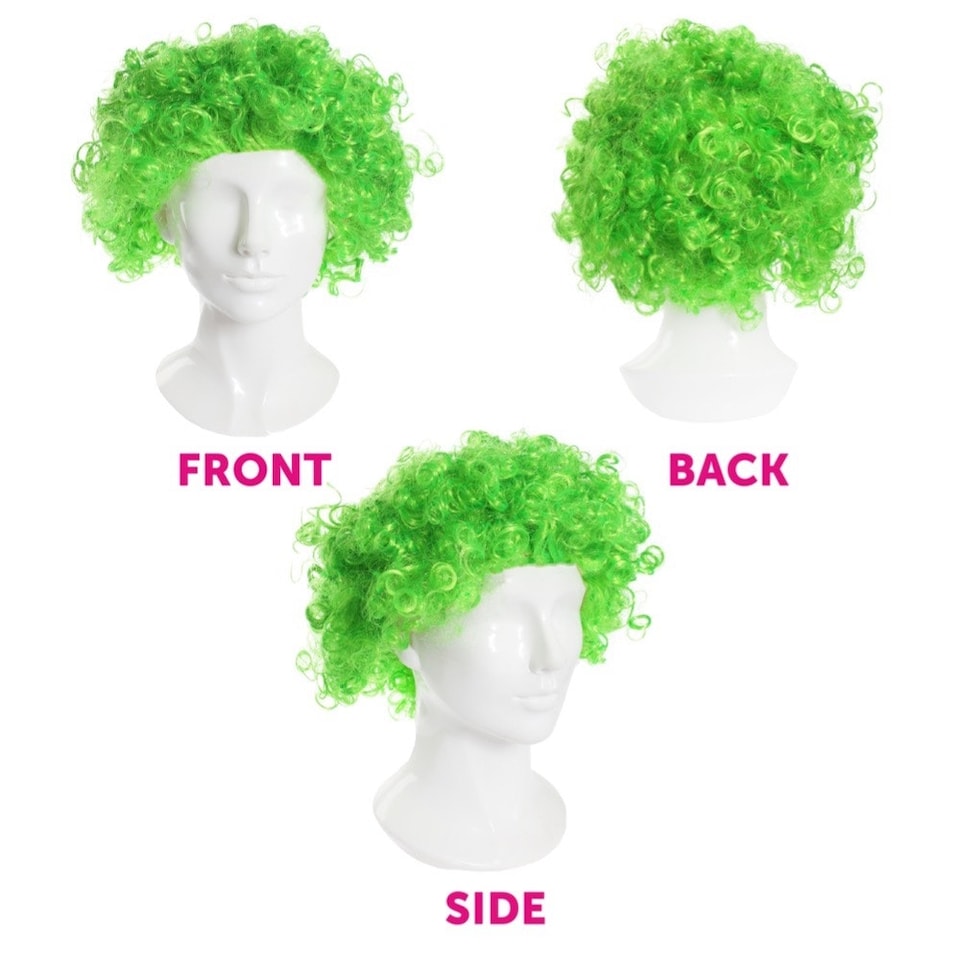 image 1 of Pack of 12 Green Curly Wig | Green | One Size