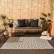 image 2 of OHS Outdoor Waterproof Geo Garden Patio Anti-Slip Rug, 80x150cm - Grey/White