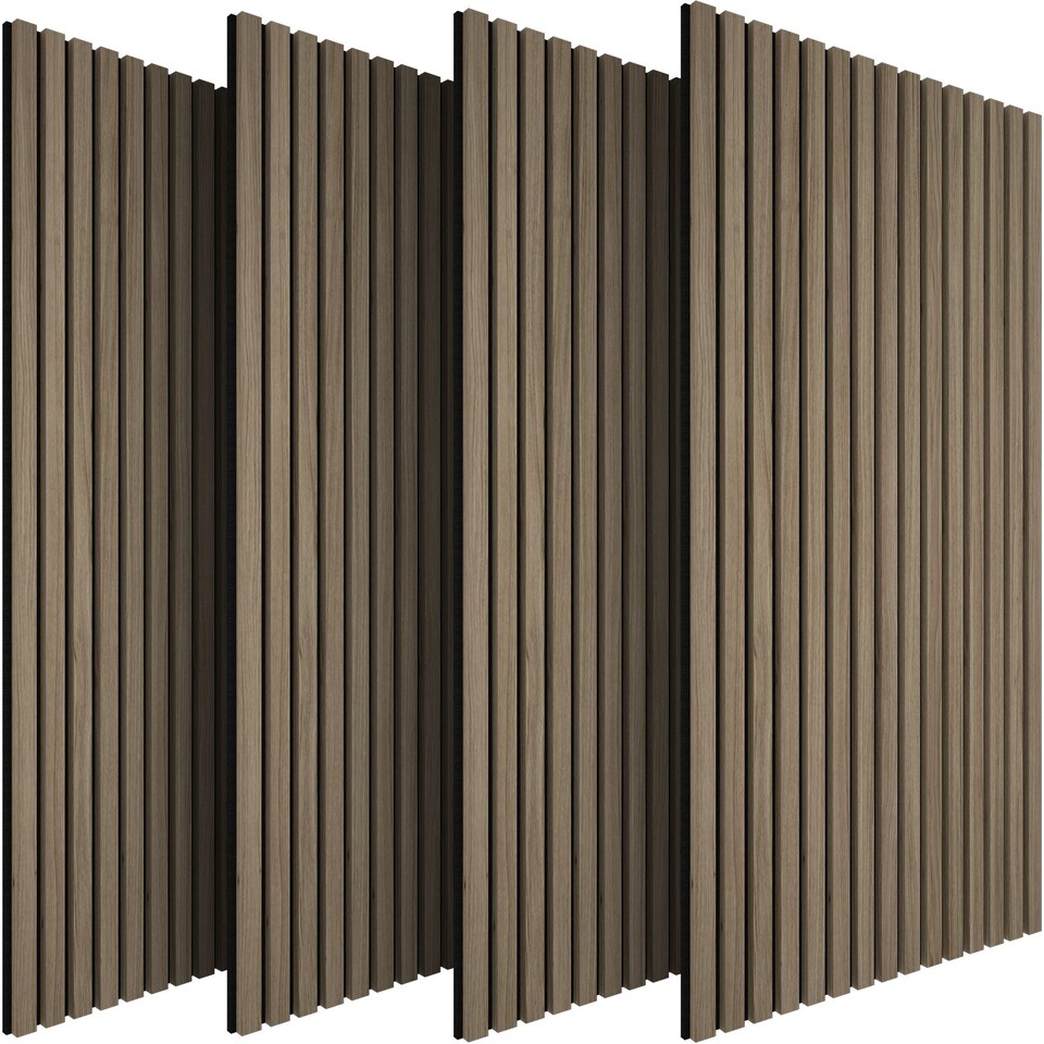 image 1 of Acoustic Wall Panels Sonic Wall II with Real Wood Veneer and Sound-Absorbing Felt | Brown | Dark oak | 110 x 50 x 1.8 cm | 4