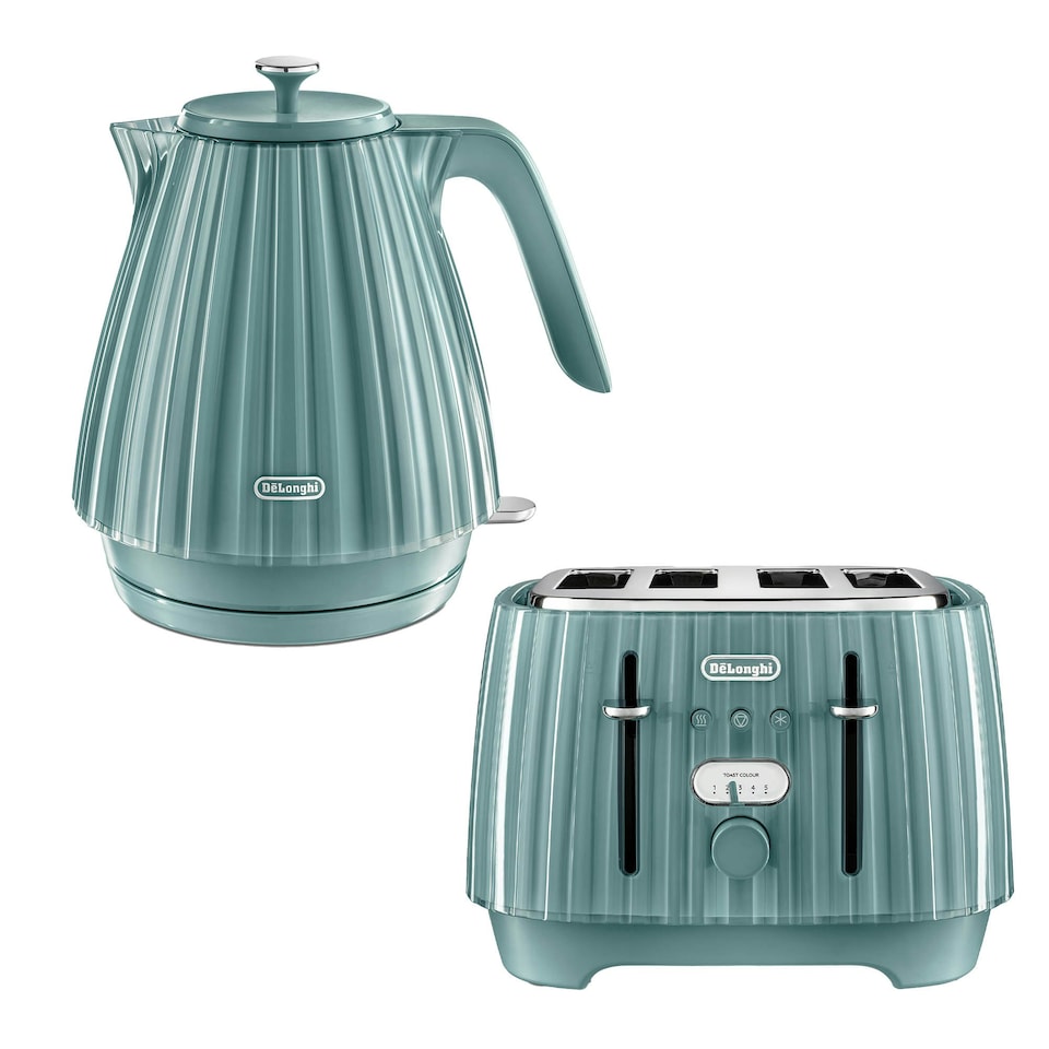 image 1 of Delonghi Ballerina 1.7L Kettle & 4 Slice Toaster Set, Green