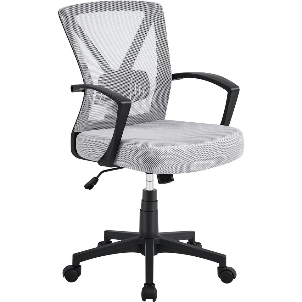 image 1 of Yaheetech Adjustable Computer Chair Study Chair with Mid Back Grey | Light Grey