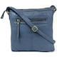 image 1 of Butter Soft Premium Leather Cross Body Bag, Adjustable Shoulder Strap Blue | Blue
