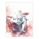 image 3 of Drummer Playing Drum Set Modern Watercolour Black Framed Wall Art Print A4