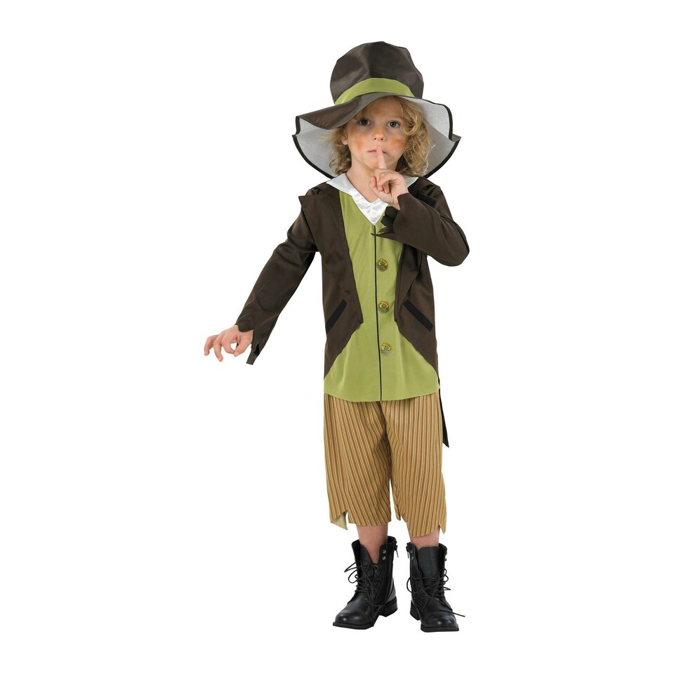 image 1 of Bristol Novelty Childrens/Kids Pickpocket Victorian Costume Set - Brown/Green - 5-6 Years 5-6 years