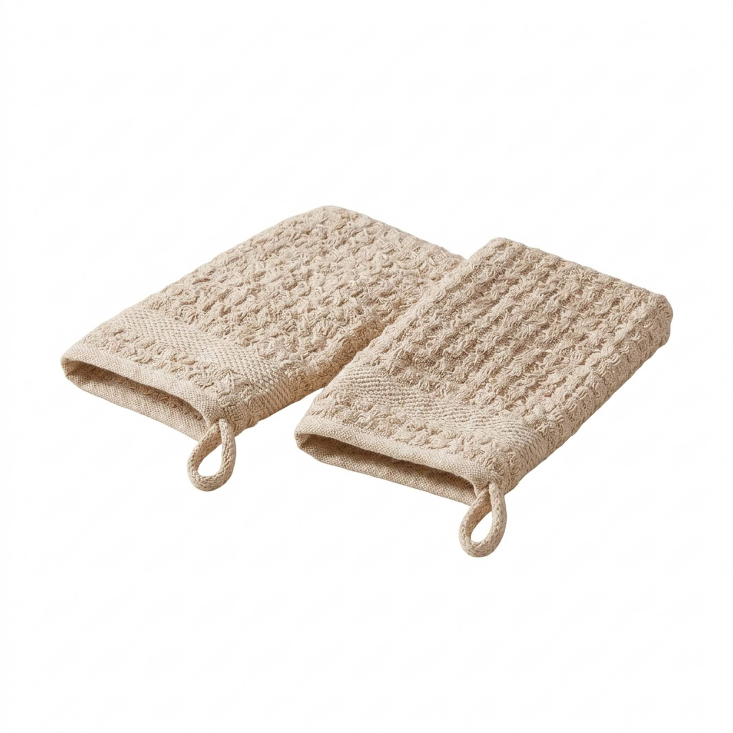 Vision V520 - 2 Pack 100% Cotton Towel Mitts in Ecru