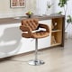 image 2 of HOMCOM Swivel Bar Stool with Extra Large Seat, PU Leather Upholstered Adjustable Barstool with Back, Arm and Footrest, Breakfast Bar Chair for Bistro, Kitchen, Brown | Brown | Brown