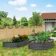 image 2 of Outsunny Set of 2 Raised Beds for Garden with Metal Plant Stakes, Dark Grey 
