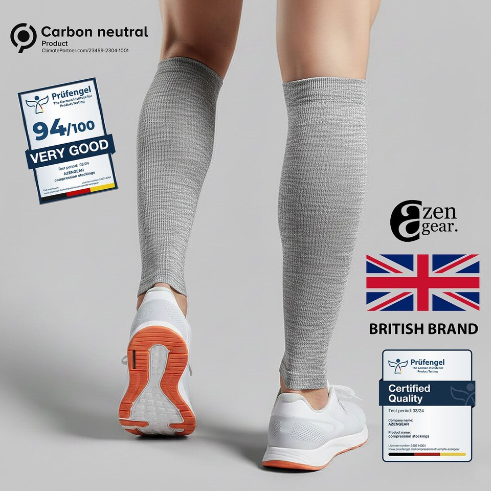 image 1 of aZengear Calf Support Compression Sleeves (Pair) for Women, Men, Running, Shin Splints