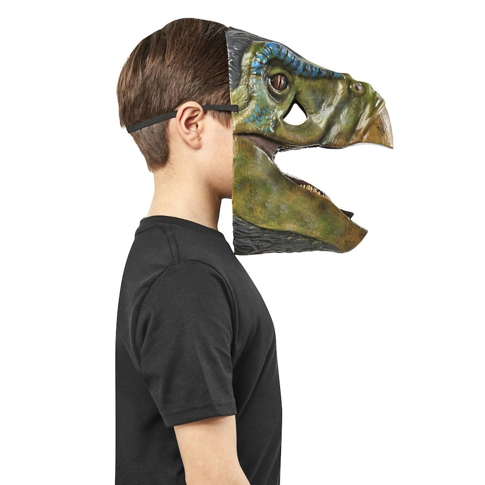 image 1 of Jurassic World: Dominion Therizinosaurus 1/2 Mask - Green/Blue/Grey - One Size