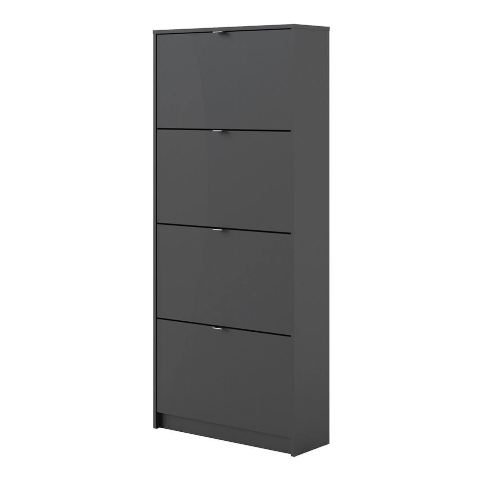 image 1 of Shoes Shoe Cabinet 4 Flip Down Doors and 2 layers in Matt Black