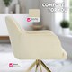 image 7 of Lounge Armchair Living Room Accent Chair 360 Swivel Slim Steel Legs Velvet Fabric  - Set of 4 Cream | Cream/Gold
