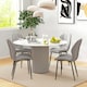 image 2 of HOMCOM Modern Style Kitchen Chairs Set of 4 with Flannel Upholstered