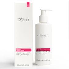 skinChemists Balancing Vitamin C & Glycolic Acid Anti-Ageing Cream Cleanser 200ml for Acne, Blemishes, Large Pores, Dullness