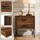 image 4 of Vida Designs Brooklyn 2 Drawer Bedside Cabinet Industrial Cabinet Table Nightstand, Dark Wood