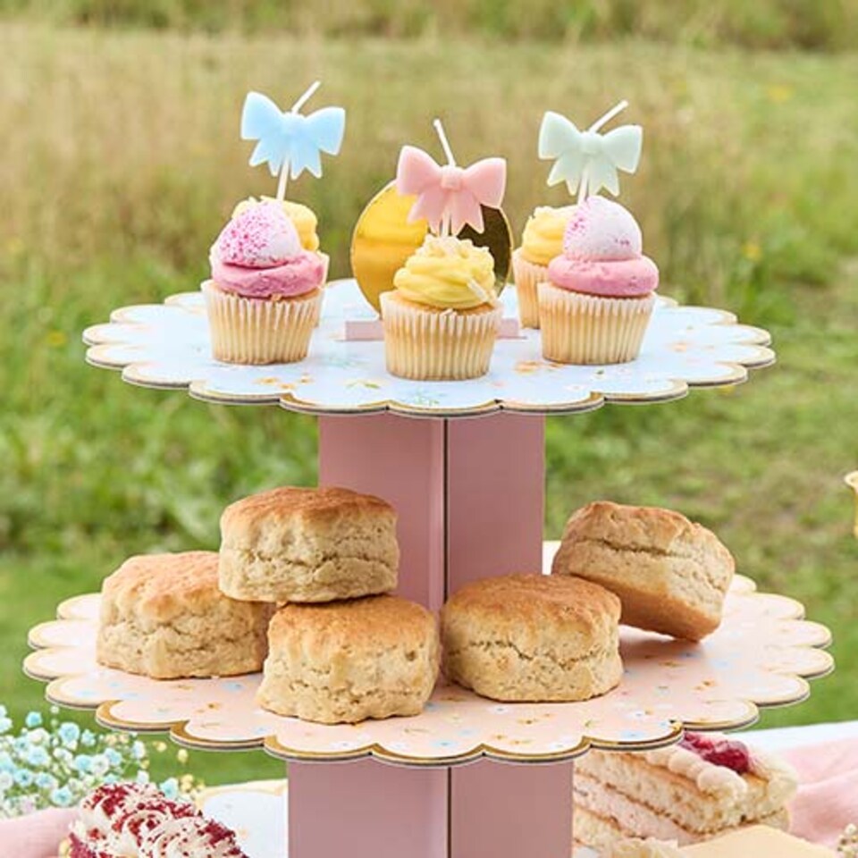 image 1 of Assorted Pastel Bow Wax Pick Candles - Pack of 5