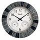 image 1 of 13.5" Faux Slate Waterproof Indoor/Outdoor Wall Clock with Thermometer & Hygrometer