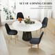 image 4 of HOMCOM Dining Chairs Set of 4 w/ Curved Back, Steel Legs, Grey Black