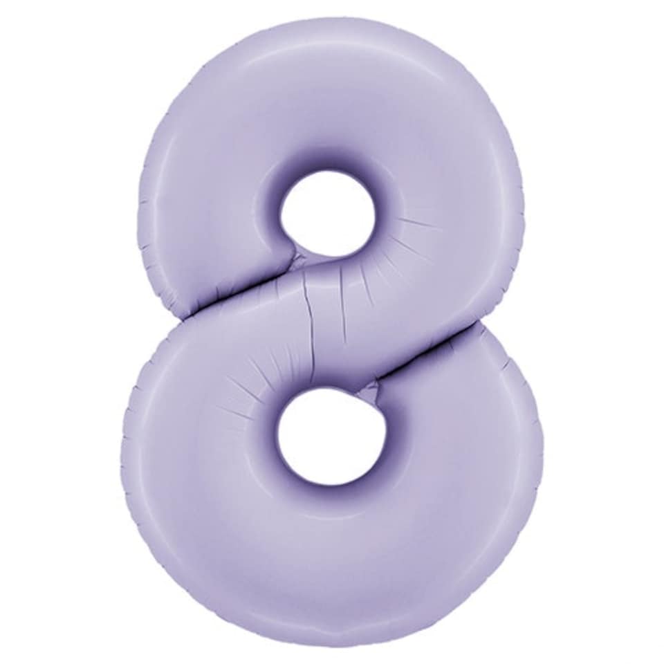 image 1 of Satin Lilac Number 8 Giant Foil Helium Balloon 102cm / 40 in