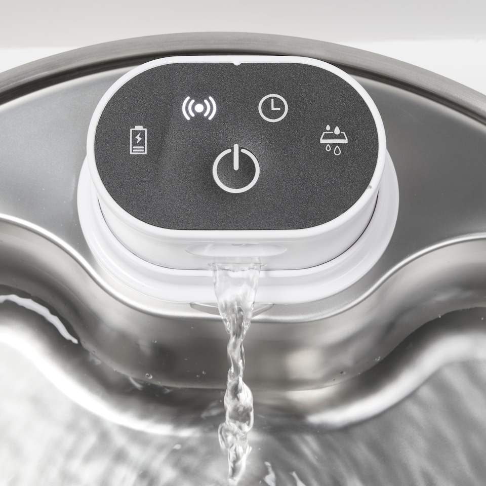 image 1 of Cat Mate 2.2 Litre Stainless Steel Cordless Cat Water Fountain | Silver