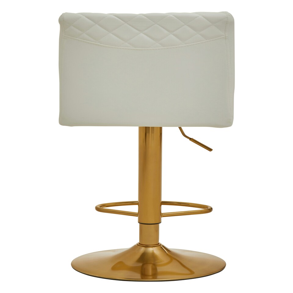 image 1 of Interiors By Premier Durable White And Gold Bar Stool With Round Base, Stylish Kitchen Bar Stool, Versatile Bar Stool For Guests