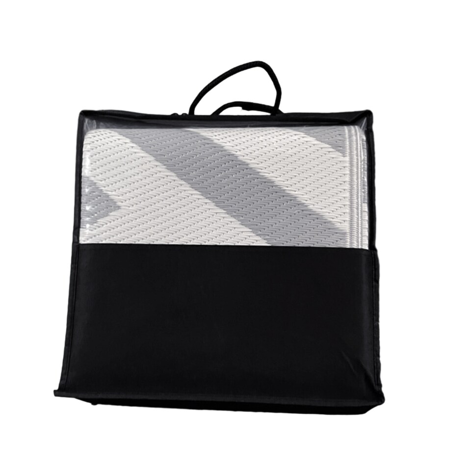 image 1 of Outsunny Reversible Waterproof Outdoor Rug W Carry Bag, 182 x 274cm, Brown | Multi | Grey and Cream | 182 x 274 x 0.3cm