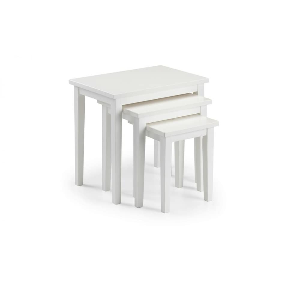 image 1 of Stylish Pure White Nest of Tables | White | White