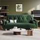 image 2 of Yaheetech Velvet Convertible Sofa Bed with 2 Bolster Pillows-Green
