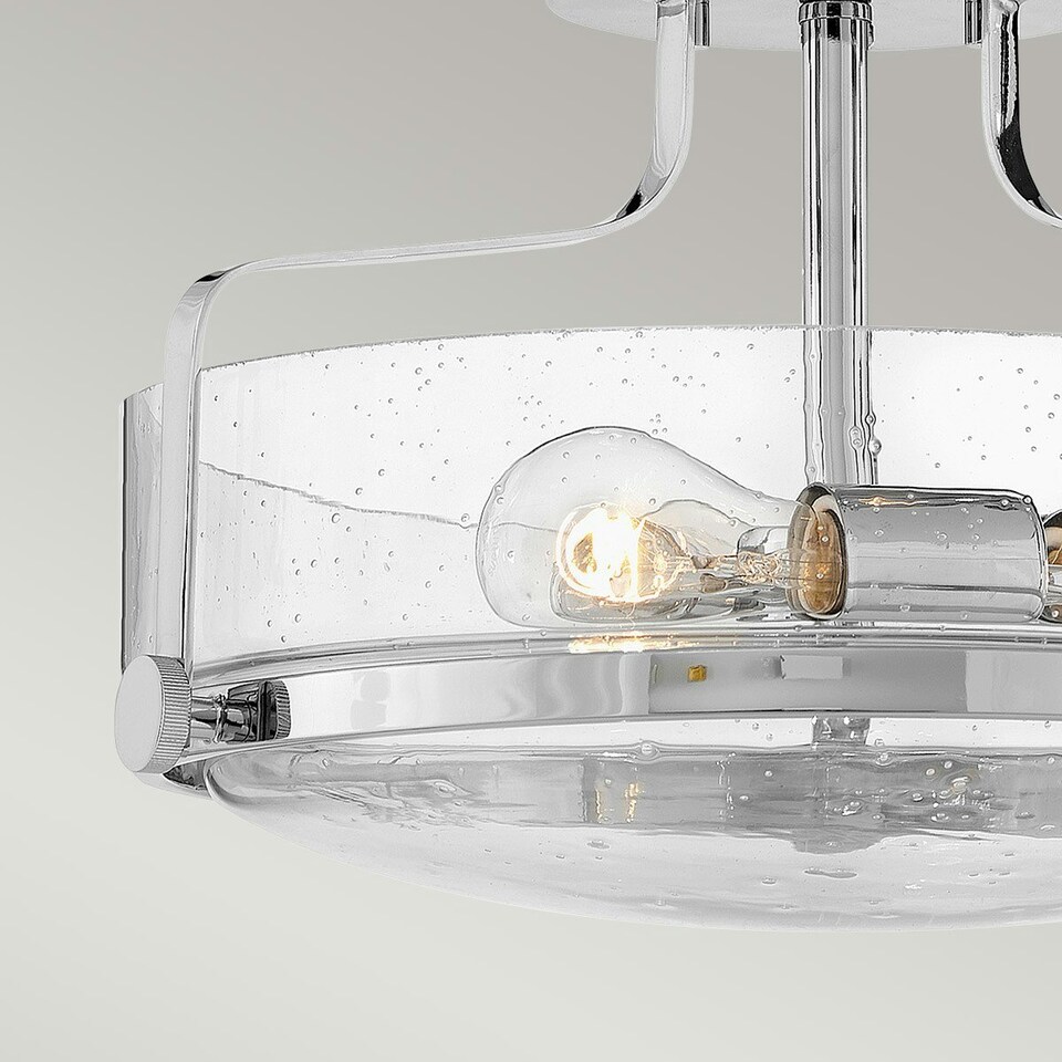 image 1 of Harper 3 Light Bowl Semi Flush Ceiling Light, Polished Chrome