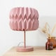 image 3 of ValueLights Bett Pink Table Lamp with Pink Origami Drum Shade