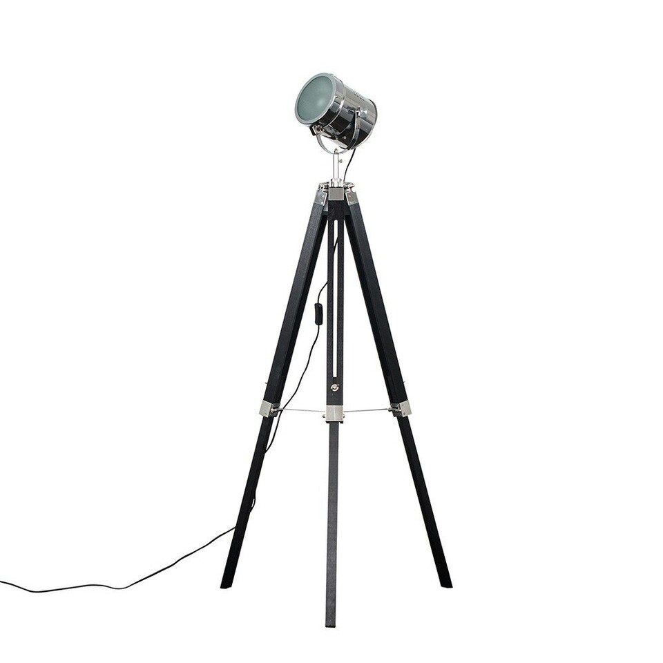 image 1 of ValueLights Starboard Tripod Black Floor Lamp Black