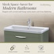 image 3 of Balterley Wave Contemporary Wall Hung 2 Drawer Bathroom Vanity Unit & Ceramic Basin | Green | Satin Green