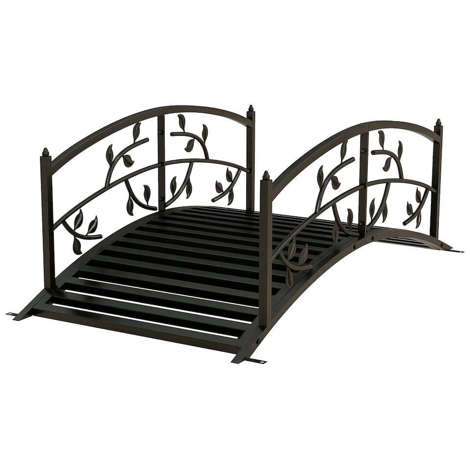 image 1 of Outsunny 1.2M Classic Arch Bridge for Ponds Creeks Streams Borders, Black